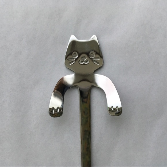 Cat Spoons Tea Spoons Stirrers Cup Hugging Kitty Cats Stainless Steel 2 PC Set - Picture 7 of 16